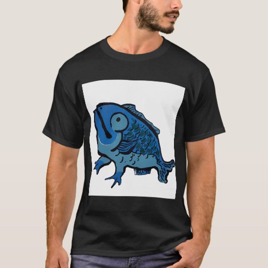醜いカエル魚 Tシャツ (正面)