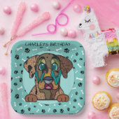 醜いカタホラドッグ顔誕生日 ペーパープレート (パーティー)