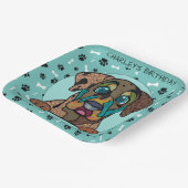 醜いカタホラドッグ顔誕生日 ペーパープレート (傾斜あり)