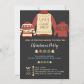 醜いカラフルセータークリスマスパーティの招待状 招待状 (正面)