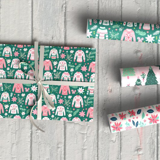 醜いカラフルセーターホリデーラッピング紙 ラッピングペーパーシート