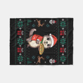 醜いカワウソラバーサンタハットXmasライトオッターキリスト フリースブランケット (正面(横))