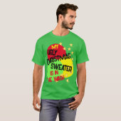 醜いクリスマスおもしろいのセーターTシャツ Tシャツ (正面フル)