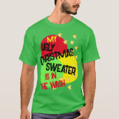 醜いクリスマスおもしろいのセーターTシャツ Tシャツ (正面)