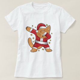 醜いクリスマスおもしろいダビングダブキャットサンタ Tシャツ