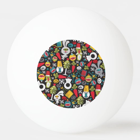 醜いクリスマスと幸せな新年 卓球ボール (正面)