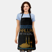 醜いクリスマスにマッチするヤおもしろいガールでチャラ エプロン (着用した状態)