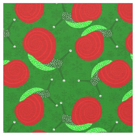 醜いクリスマスのカタツムリ雪の虫 ファブリック (クローズアップ)