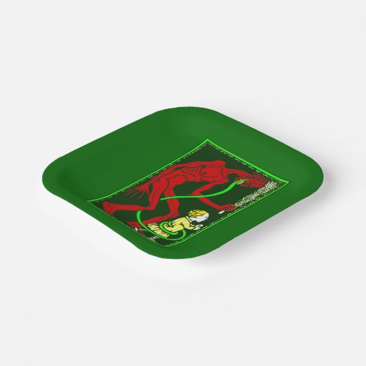 醜いクリスマスのクランプスの子ビクトリアンども ペーパープレート (傾斜あり)