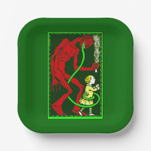 醜いクリスマスのクランプスの子ビクトリアンども ペーパープレート (正面)