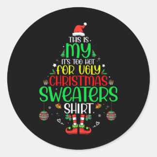 醜いクリスマスのクリスマスメンズ・ウォムにはおもしろい暑すぎる ラウンドシール