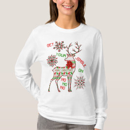 醜いクリスマスのセーターのあなたのジングルを得て下さい Tシャツ