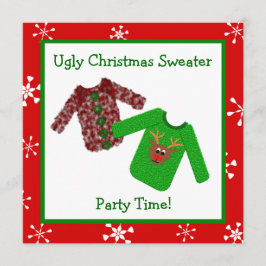 醜いクリスマスのセーターのクリスマスのパーティの招待状 招待状