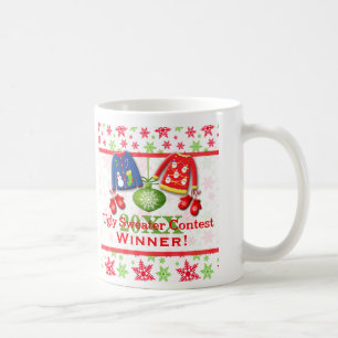 醜いクリスマスのセーターのコンテストの勝者のマグ2 コーヒーマグカップ