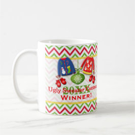 醜いクリスマスのセーターのコンテストの勝者のマグ2 コーヒーマグカップ