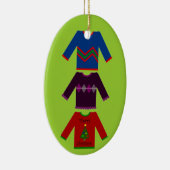 醜いクリスマスのセーターのトリオ セラミックオーナメント (右)