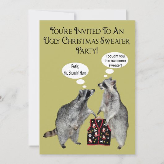 醜いクリスマスのセーターのパーティの招待状 招待状 (正面)