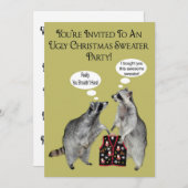 醜いクリスマスのセーターのパーティの招待状 招待状 (正面/裏面)