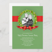 醜いクリスマスのセーターのパーティの招待状 招待状 (正面/裏面)