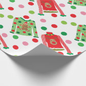 醜いクリスマスのセーターの水玉模様の包装紙 ラッピングペーパー (角)