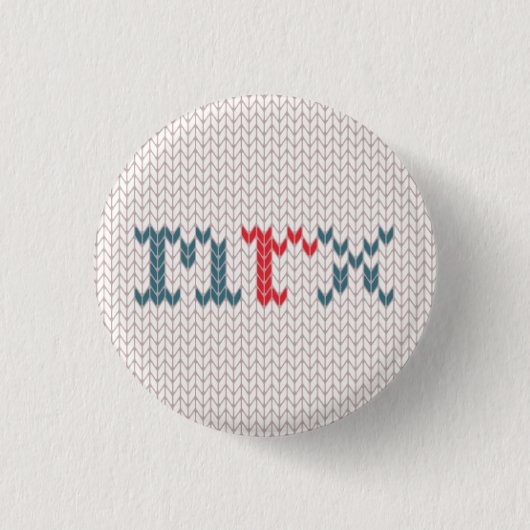 醜いクリスマスのセーターのmrxボタン 缶バッジ (正面)