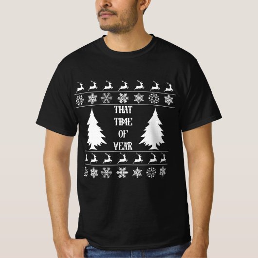 醜いクリスマスのセーターのTシャツの時間 Tシャツ (正面)