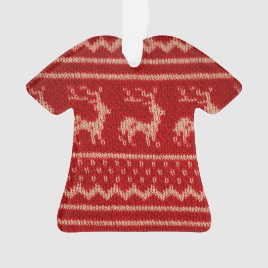 醜いクリスマスのセーターパターン オーナメント (正面)