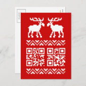 醜いクリスマスのセーターQRコード明けましておめでとう! シーズンポストカード (正面/裏面)