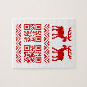 醜いクリスマスのセーターQRコード明けましておめでとう! ジグソーパズル (横)