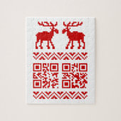 醜いクリスマスのセーターQRコード明けましておめでとう! ジグソーパズル (縦)