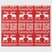 醜いクリスマスのセーターQRコード明けましておめでとう! ラッピングペーパー (フラット)