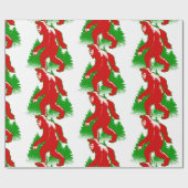 醜いクリスマスのビッグフットyeti ラッピングペーパー (フラット)