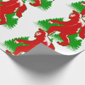 醜いクリスマスのビッグフットyeti ラッピングペーパー (角)