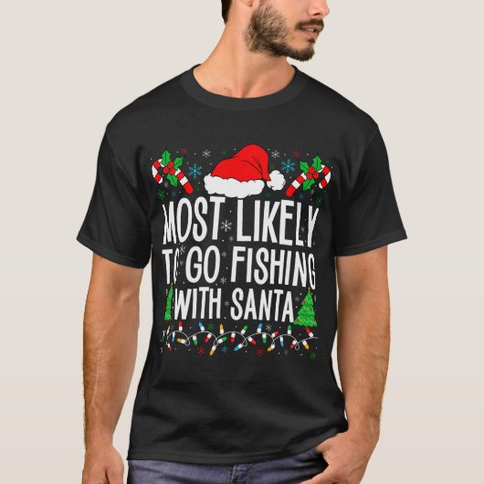 醜いクリスマスの漁師デザイン - メリー フィッシュマス Tシャツ (正面)