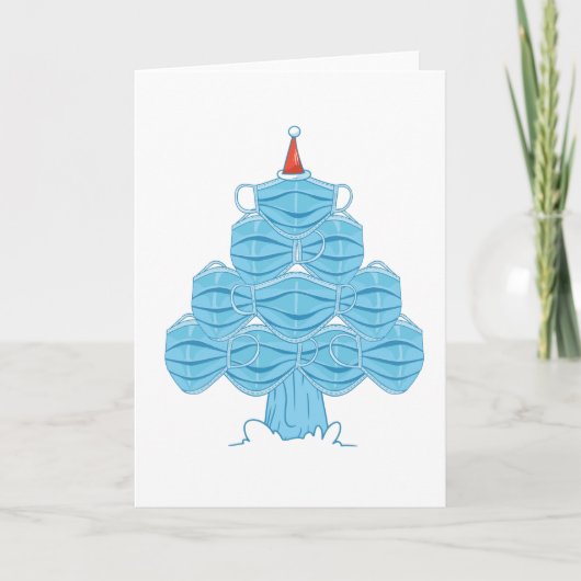 醜いクリスマスの顔マスクの木 招待状 (正面)