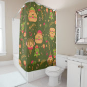 醜いクリスマスアイスクリームのサンタバーガー シャワーカーテン (インサイチュ)