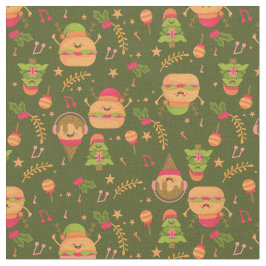 醜いクリスマスアイスクリームのサンタバーガー ファブリック