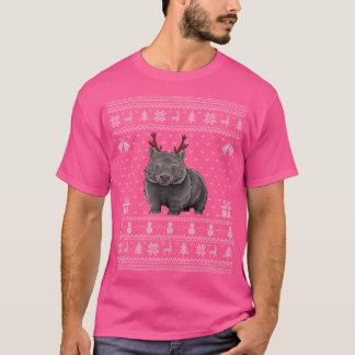 醜いクリスマスウォンバットトナディースクリスマ Tシャツ