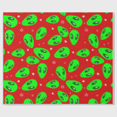 醜いクリスマスエイリアンの赤い星 ラッピングペーパー (フラット)
