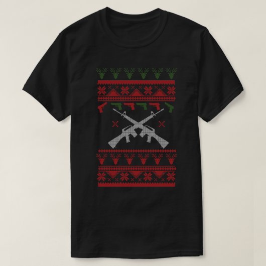 醜いクリスマスガンパーティーセータースタイル Tシャツ (デザイン正面)