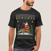 醜いクリスマスギフトサンタ乗りプラタプスクリスマス Tシャツ (正面)