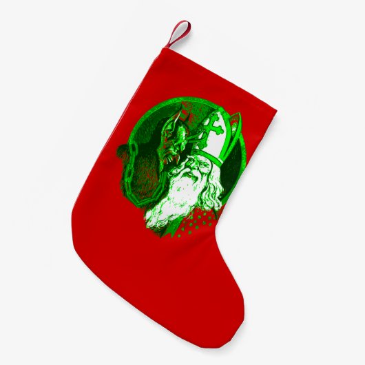 醜いクリスマスクランパスセントニコラスサンタ スモールクリスマスストッキング (正面 (吊り時))