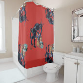 醜いクリスマスクランプスアンティークレッド シャワーカーテン (インサイチュ)
