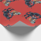 醜いクリスマスクランプスアンティークレッド ラッピングペーパー (角)