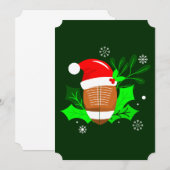 醜いクリスマスサッカースポーツクリスマスホリー 招待状 (正面/裏面)
