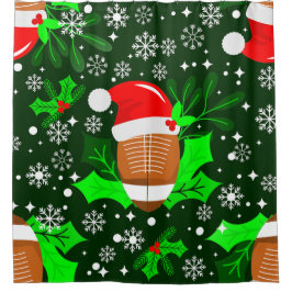 醜いクリスマスサッカースポーツサンタクリスマスホリー シャワーカーテン