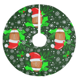 醜いクリスマスサッカースポーツサンタクリスマスホリー ブラッシュドポリエステルツリースカート