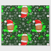 醜いクリスマスサッカースポーツサンタクリスマスホリー ラッピングペーパー (フラット)