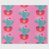 醜いクリスマスサボテン南西部の砂漠の雪の結晶 ラッピングペーパー (フラット)