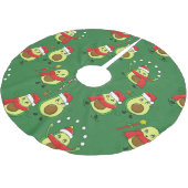 醜いクリスマスサンタアボカドの冬 ブラッシュドポリエステルツリースカート (アングル)